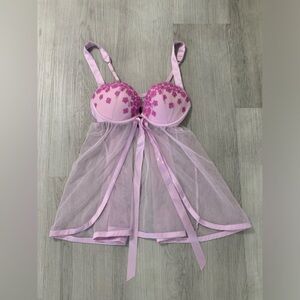 Victoria’s Secret Baby Doll Deep Lavender Naughty Cami Push Up